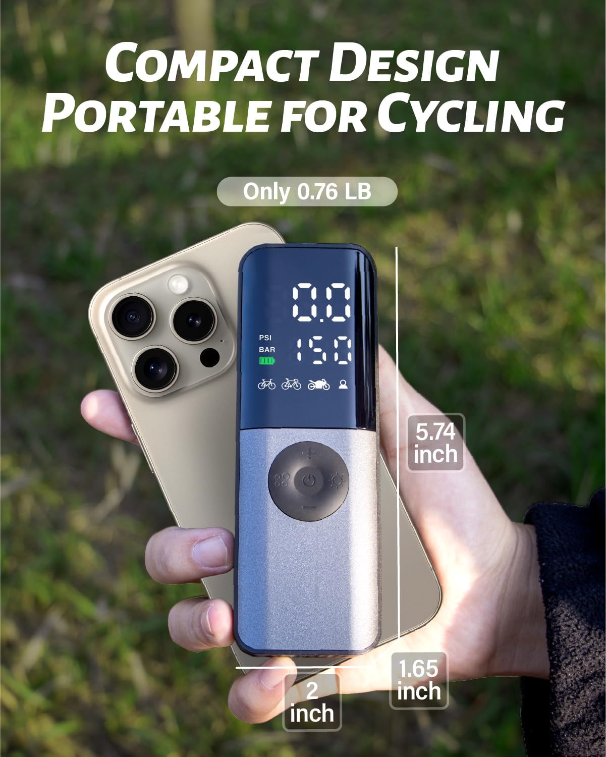 Elektrisk pump till cyklar. 150PSI