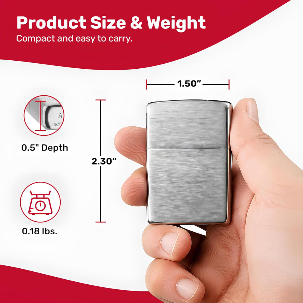 Zippo 10758 Lighter, Metal, Silver