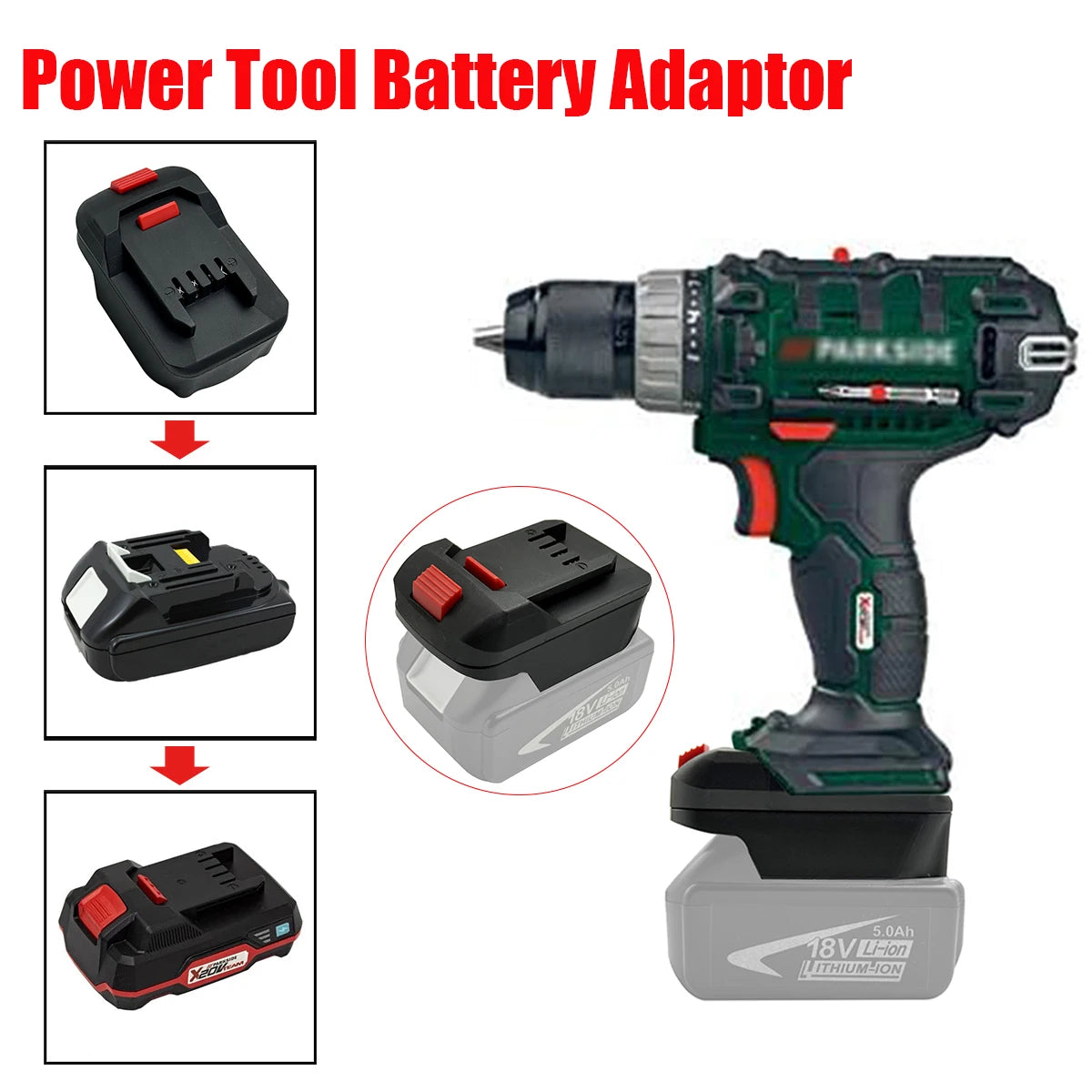 Electric Power Tool Adapter Converter Battery Adapter for Makita to for Lidl Parkside X20V Li-ion Battery Adapter Power Tool